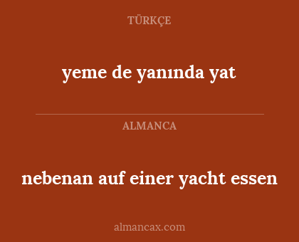 yeme de yanında yat - nebenan auf einer yacht essen