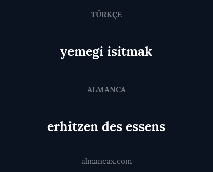 erhitzen des essens - yemegi isitmak