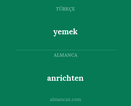yemek - anrichten