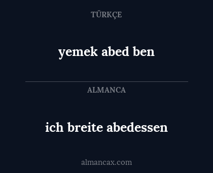 ich breite abedessen - yemek abed ben