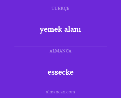 essecke - yemek alanı