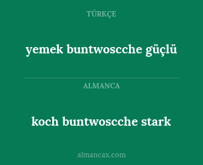 yemek buntwoscche güçlü - koch buntwoscche stark