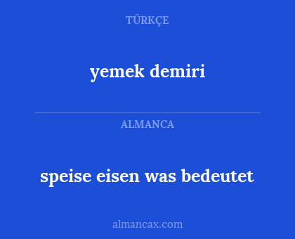 yemek demiri - speise eisen was bedeutet