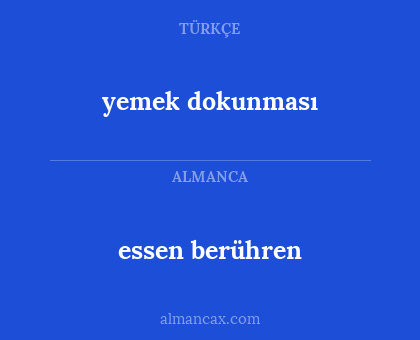 essen berühren - yemek dokunması