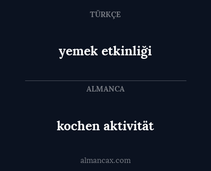 kochen aktivität - yemek etkinliği