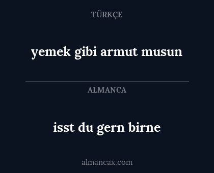 isst du gern birne - yemek gibi armut musun