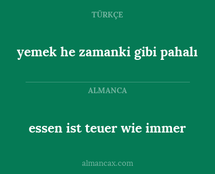 essen ist teuer wie immer - yemek he zamanki gibi pahalı