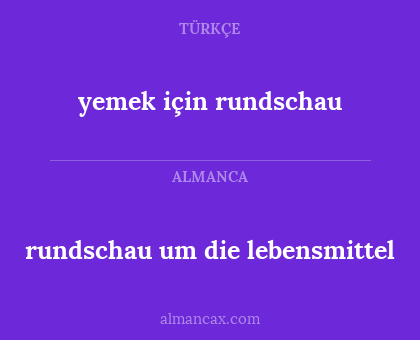 rundschau um die lebensmittel - yemek için rundschau