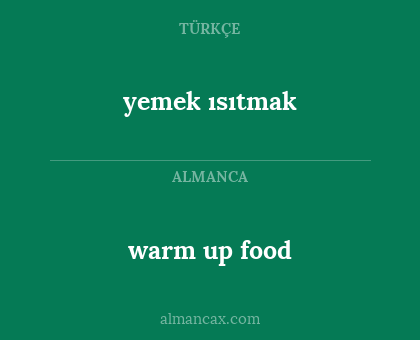 yemek ısıtmak - warm up food