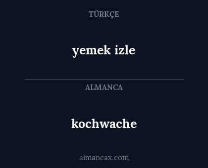 kochwache - yemek izle