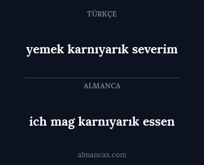 yemek karnıyarık severim - ich mag karnıyarık essen