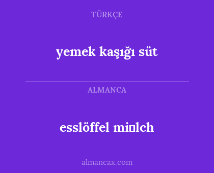 esslöffel mi̇lch - yemek kaşığı süt