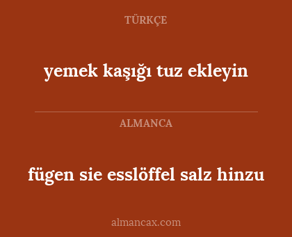 yemek kaşığı tuz ekleyin - fügen sie esslöffel salz hinzu