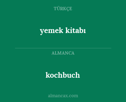 kochbuch - yemek kitabı