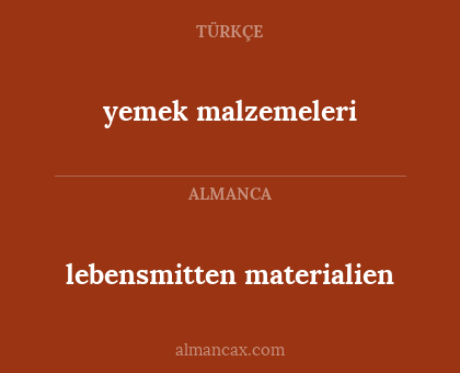 yemek malzemeleri - lebensmitten materialien