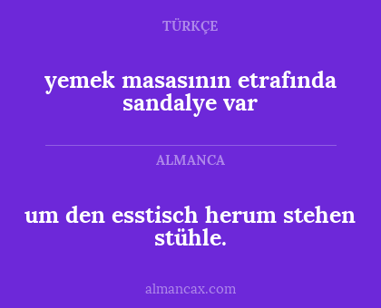 yemek masasının etrafında sandalye var - um den esstisch herum stehen stühle.