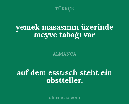 yemek masasının üzerinde meyve tabağı var - auf dem esstisch steht ein obstteller.