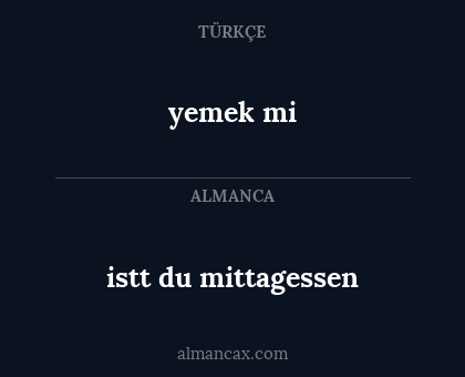 yemek mi - istt du mittagessen