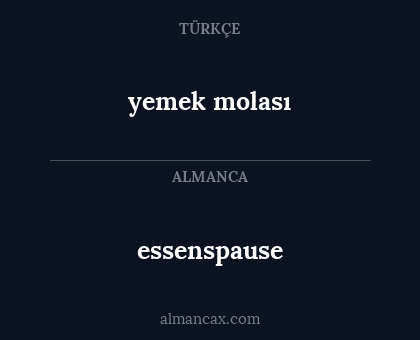 yemek molası - essenspause