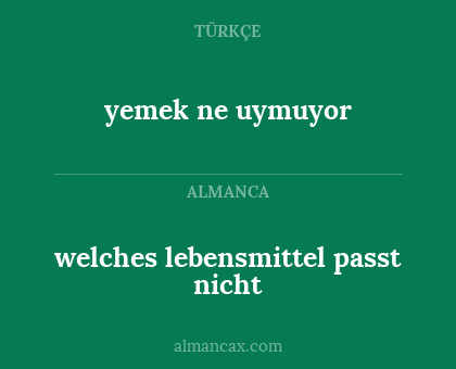 welches lebensmittel passt nicht - yemek ne uymuyor