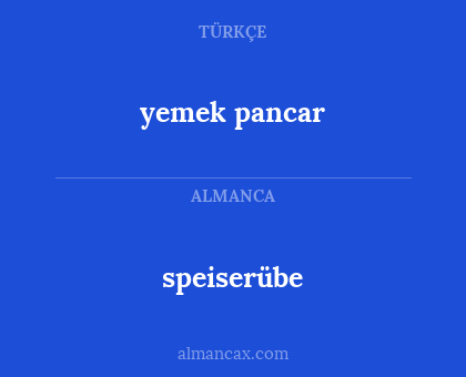 speiserübe - yemek pancar