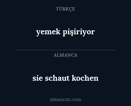 sie schaut kochen - yemek pişiriyor