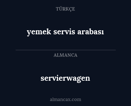 servierwagen - yemek servis arabası