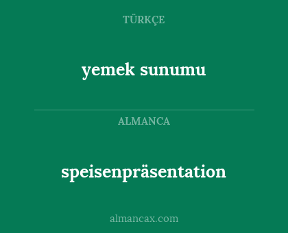 speisenpräsentation - yemek sunumu