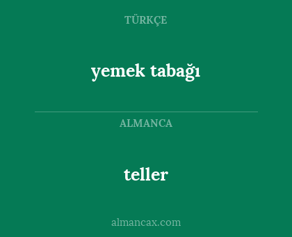 teller - yemek tabağı