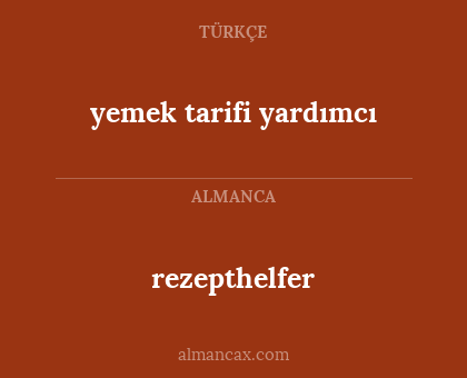 rezepthelfer - yemek tarifi yardımcı
