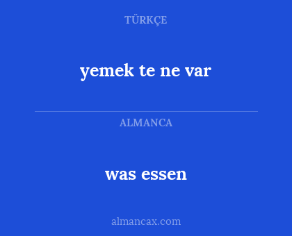 was essen - yemek te ne var