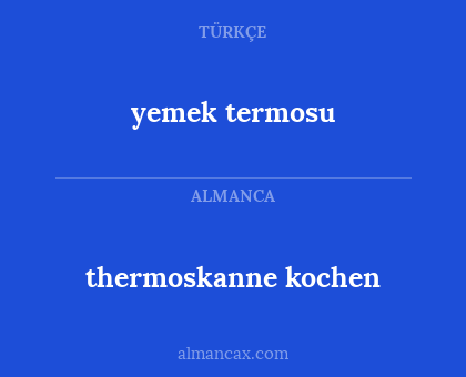 yemek termosu - thermoskanne kochen