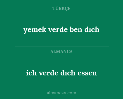 ich verde dıch essen - yemek verde ben dıch