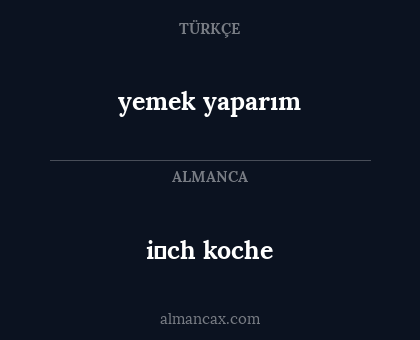 i̇ch koche - yemek yaparım