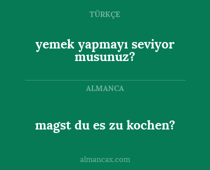 yemek yapmayı seviyor musunuz? - magst du es zu kochen?