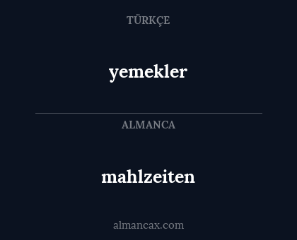 yemekler - mahlzeiten