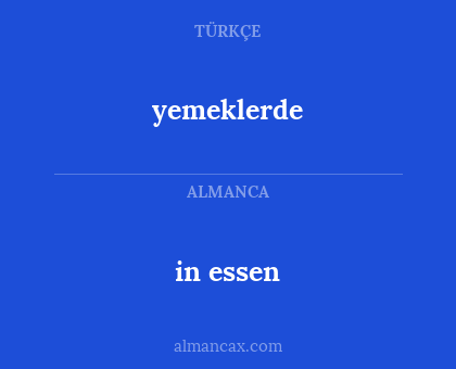 yemeklerde - in essen