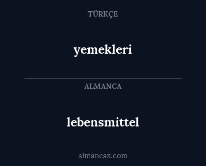 yemekleri - lebensmittel