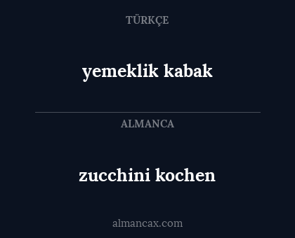 yemeklik kabak - zucchini kochen