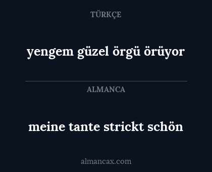 yengem güzel örgü örüyor - meine tante strickt schön