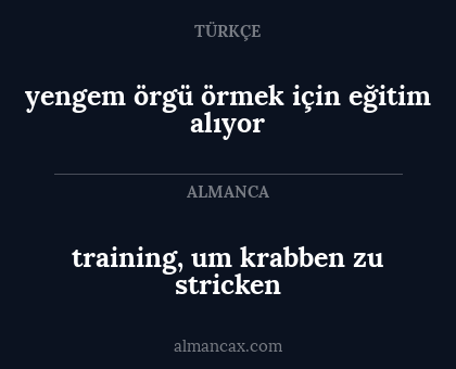 training, um krabben zu stricken - yengem örgü örmek için eğitim alıyor