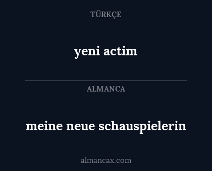 meine neue schauspielerin - yeni actim