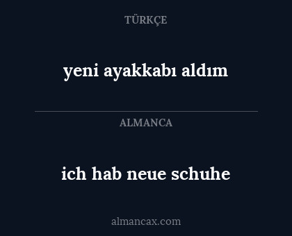 yeni ayakkabı aldım - ich hab neue schuhe