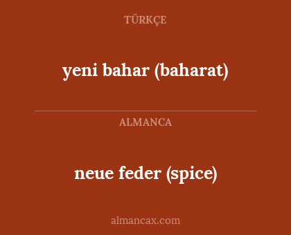 yeni bahar (baharat) - neue feder (spice)