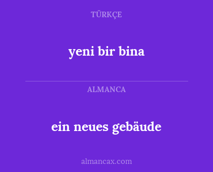 ein neues gebäude - yeni bir bina
