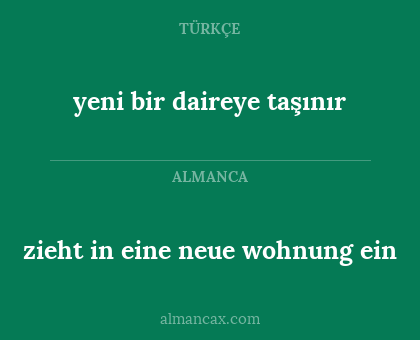 yeni bir daireye taşınır - zieht in eine neue wohnung ein