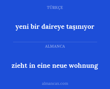 zieht in eine neue wohnung - yeni bir daireye taşınıyor