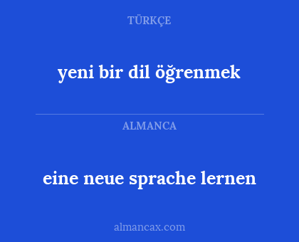 yeni bir dil öğrenmek - eine neue sprache lernen