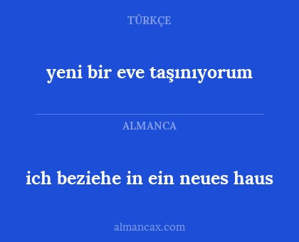 yeni bir eve taşınıyorum - ich beziehe in ein neues haus
