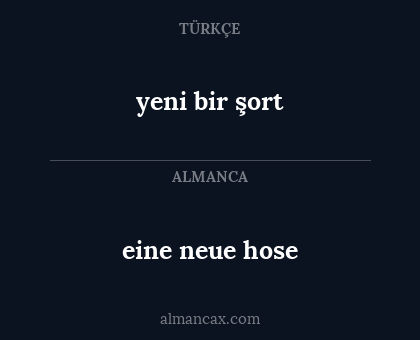 yeni bir şort - eine neue hose